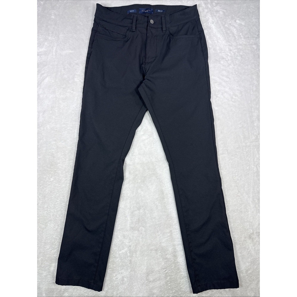 Marc Asher Slim Fit Pants Men's 32x32 (32X30) Black Chinos Performance Golf